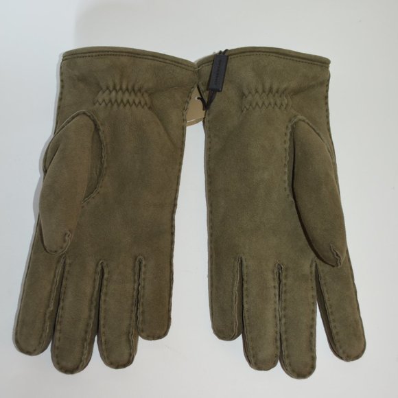 NWT BURBERRY SHEARLING LINED SUEDE GLOVES - Picture 4 of 7